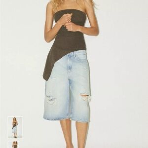 Asymmetrical Strapless Top